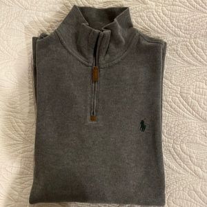 COPY - Polo Ralph Lauren Mens L  grey quarter zip pullover sweater